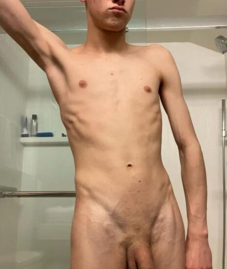 Shaved twink cock